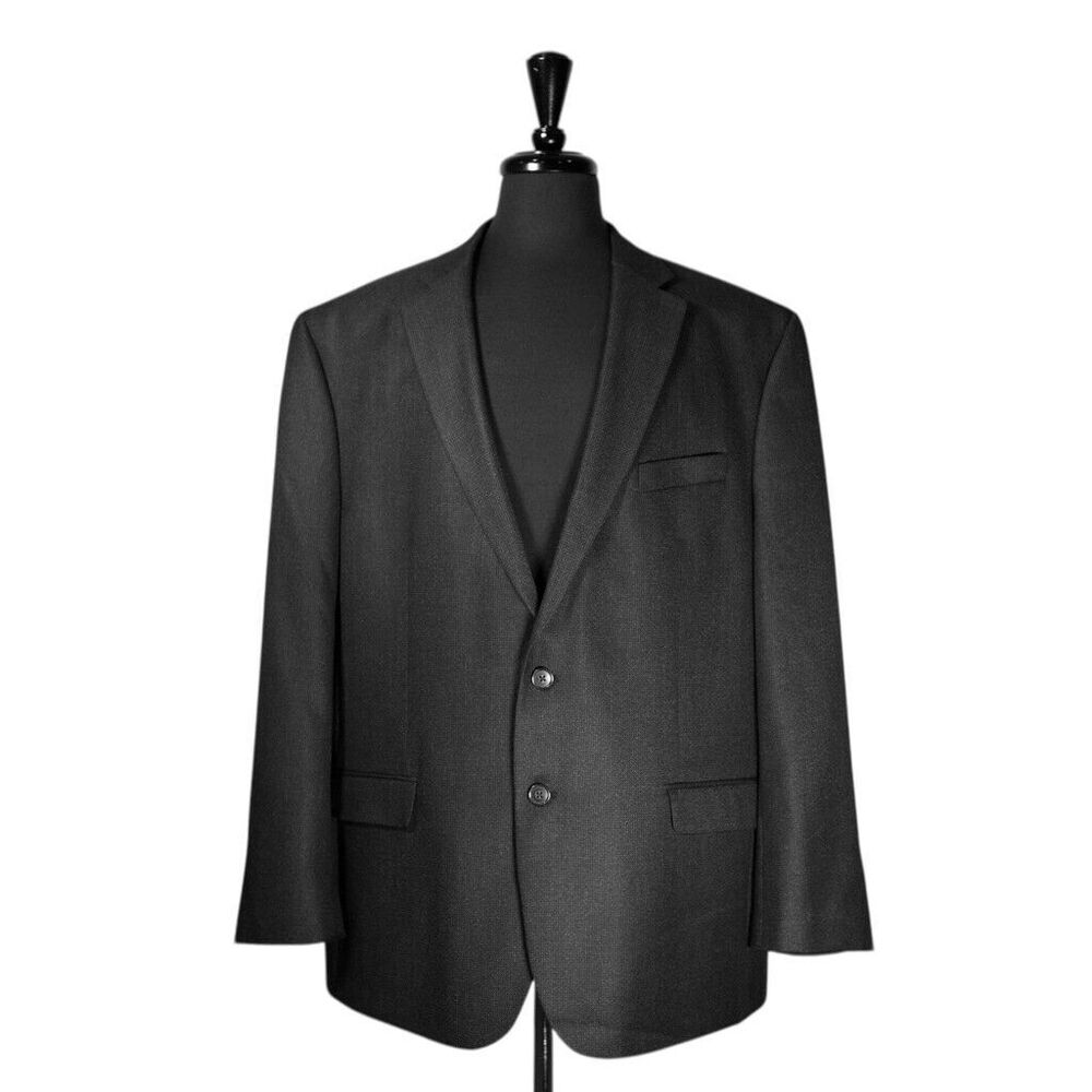 Chaps Ralph Lauren Mens Blazer Charcoal Gray 2 Button Suit Jacket Sport Coat 48R